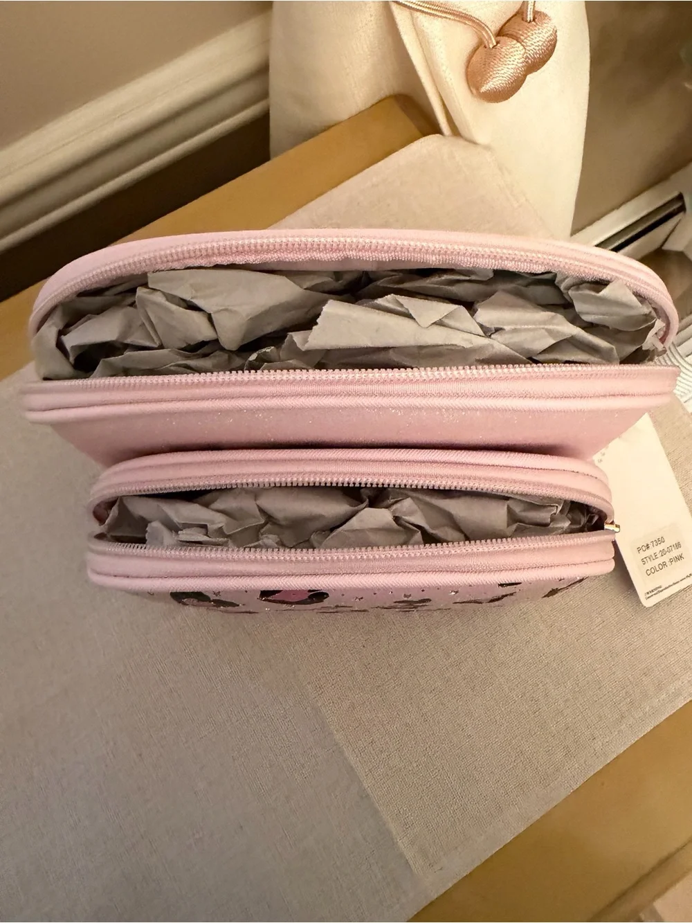 Blush Crush Double Cosmetic Bag Set New ( 2 bags)